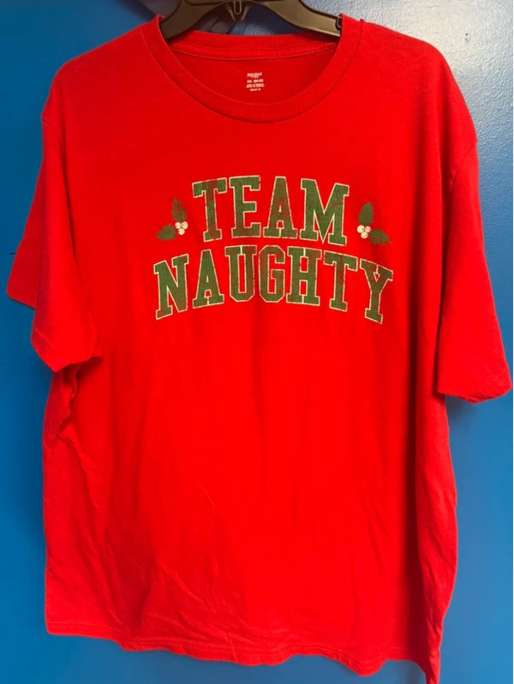 Holiday Time "Team Naughty" Christmas Graphic T-Shirt